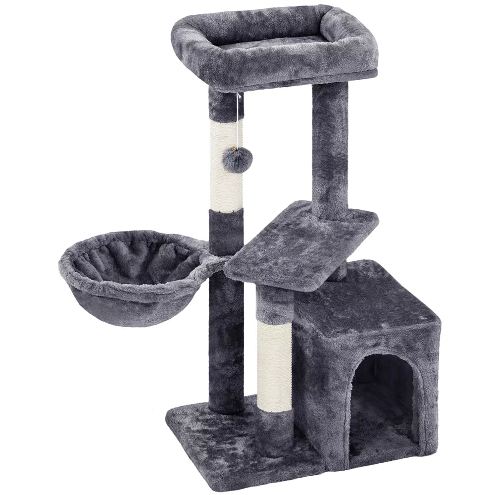 Dark Gray Cat Tree Tower with Condo and Perches O25995