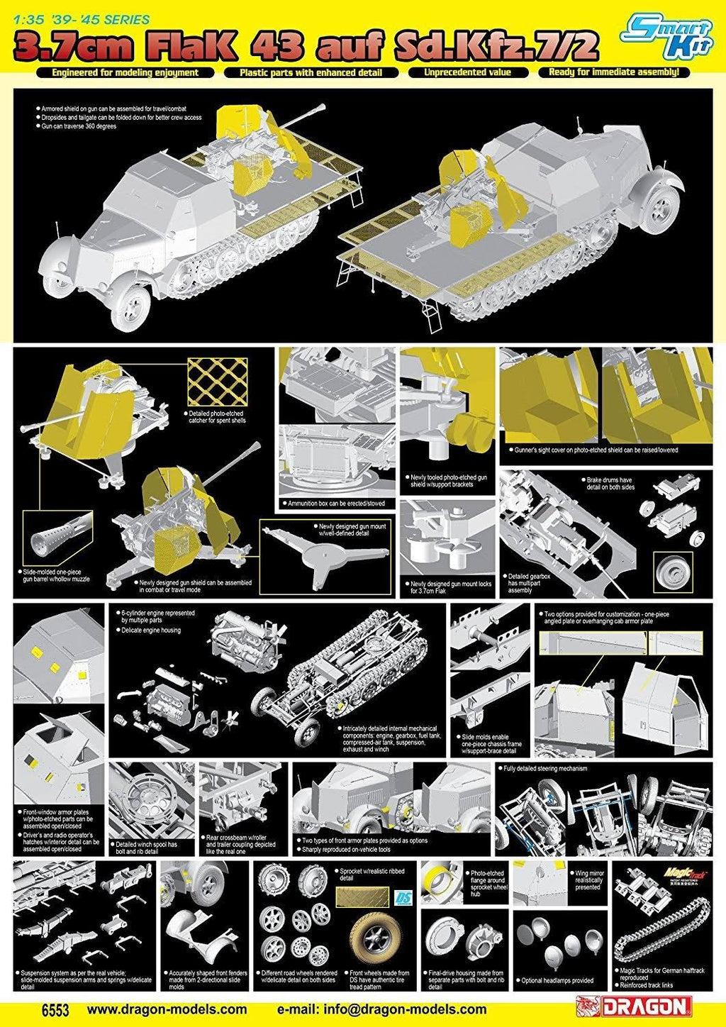 Sd.Kfz.7 with 3.7cm Flak 43 auf Selbstfahrlafette (1/35 Scale) L58231