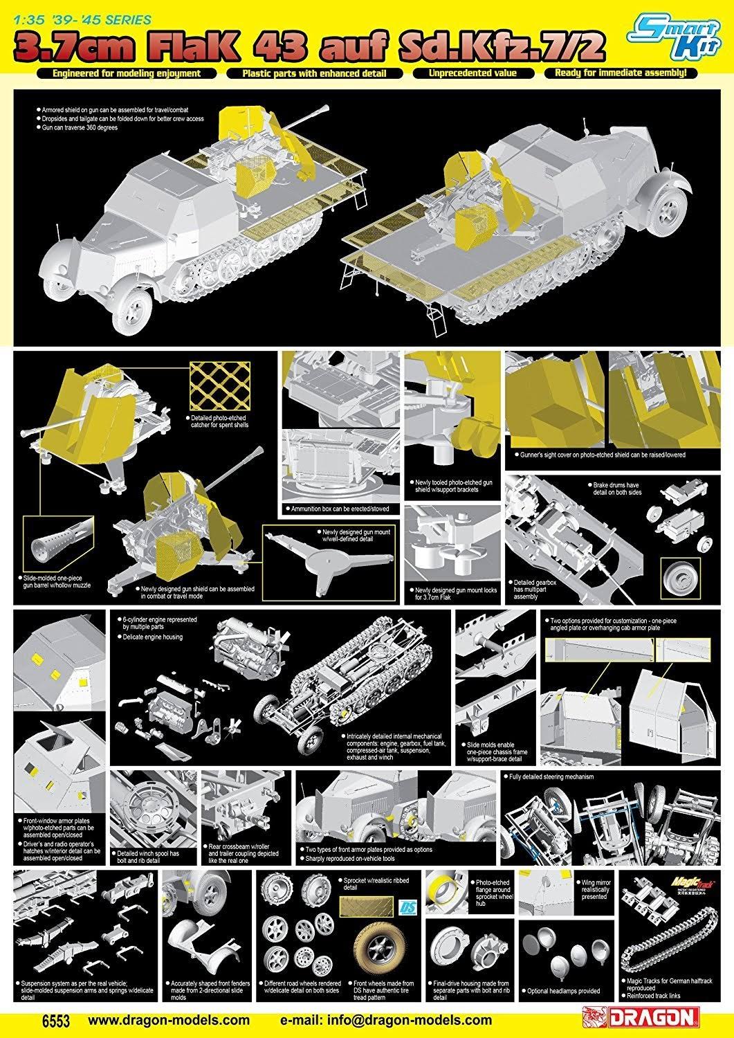 Sd.Kfz.7 with 3.7cm Flak 43 auf Selbstfahrlafette (1/35 Scale) L58231
