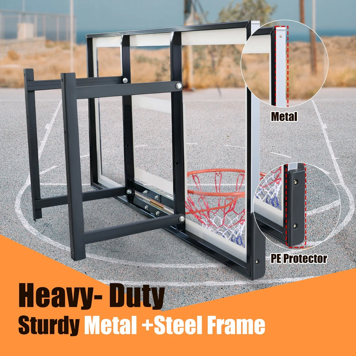 48in Wall-Mounted Basketball Backboard and Rim Combo W661155