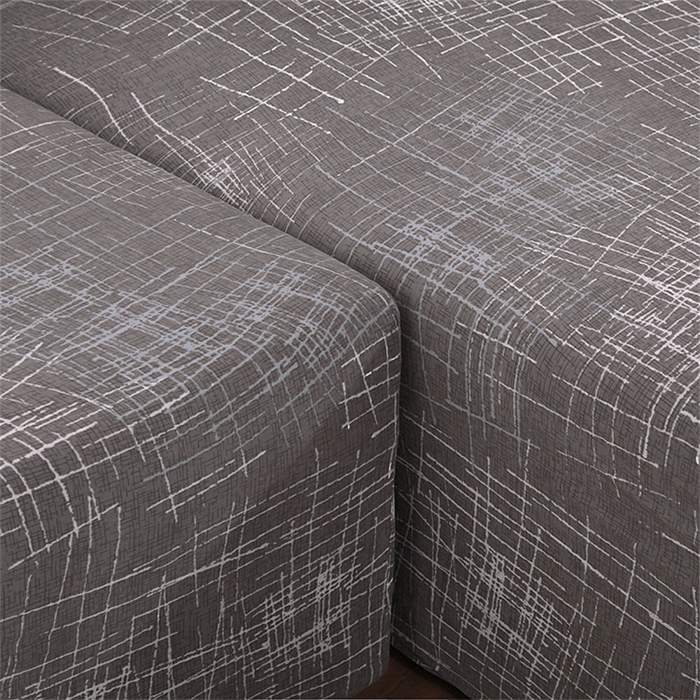 2pcs Polyester Fabric Stretch Sofa Covers for L Shape Sectional N1881