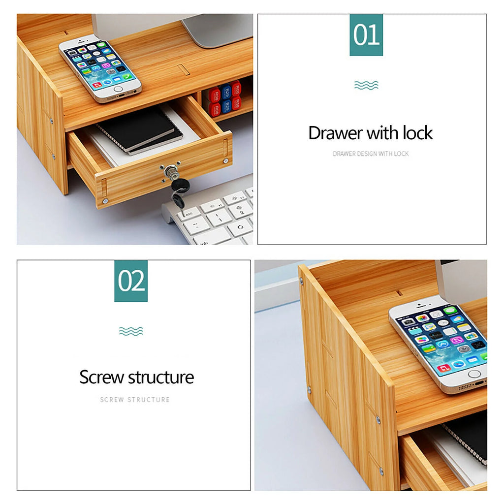 Wood Computer Stand with Drawer B562518