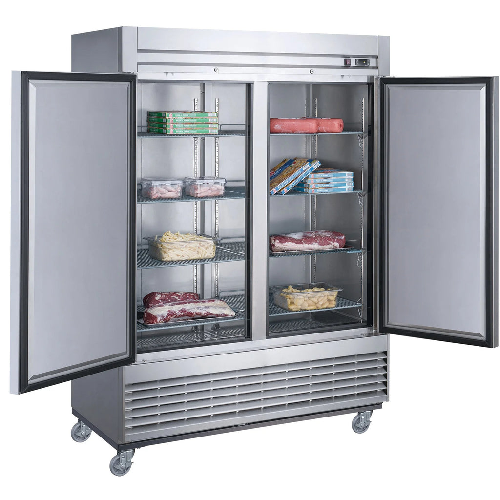 55 in. Two Door Upright Reach-in Freezer in Stainless Steel 40.7 Cu. Ft. N24648