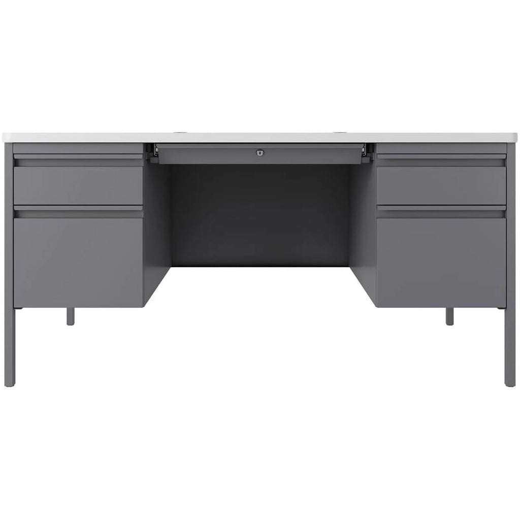 30x60 Double Pedestal Metal Desk with T-Mold Top C7570
