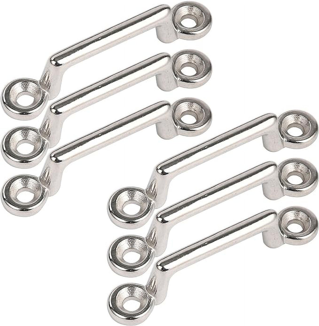Pack of 6 Stainless Steel Bimini Top Strap, Pad Eye, Footman's Loop Y660