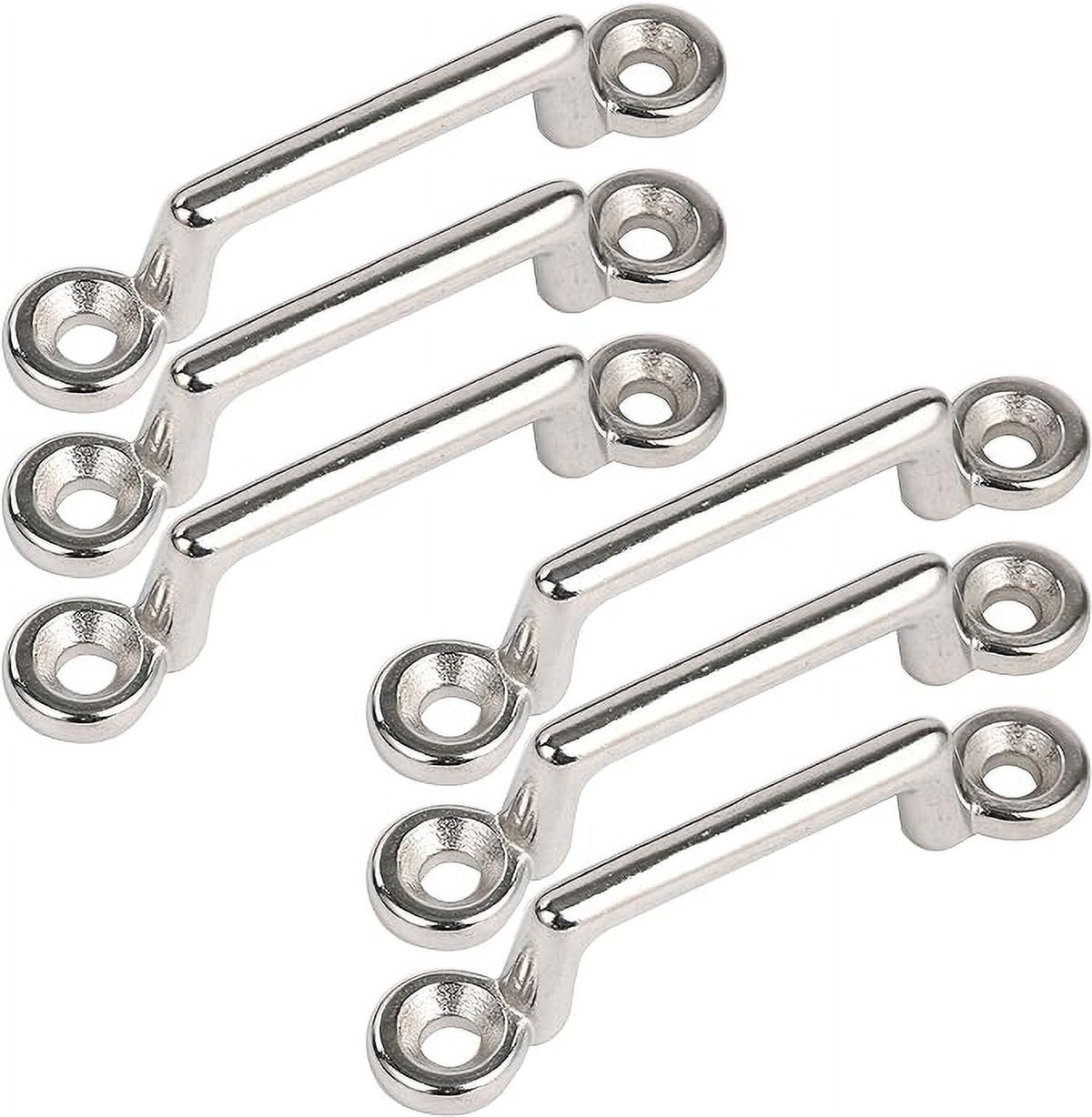 Pack of 6 Stainless Steel Bimini Top Strap, Pad Eye, Footman's Loop Y660