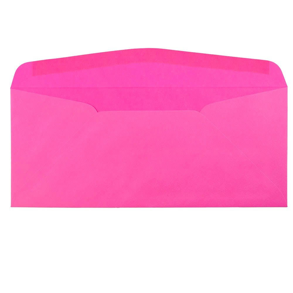 #10 Window Envelopes, 4 1/8 x 9 1/2, Brite Hue Ultra Fuchsia Pink, 500/Box J742181