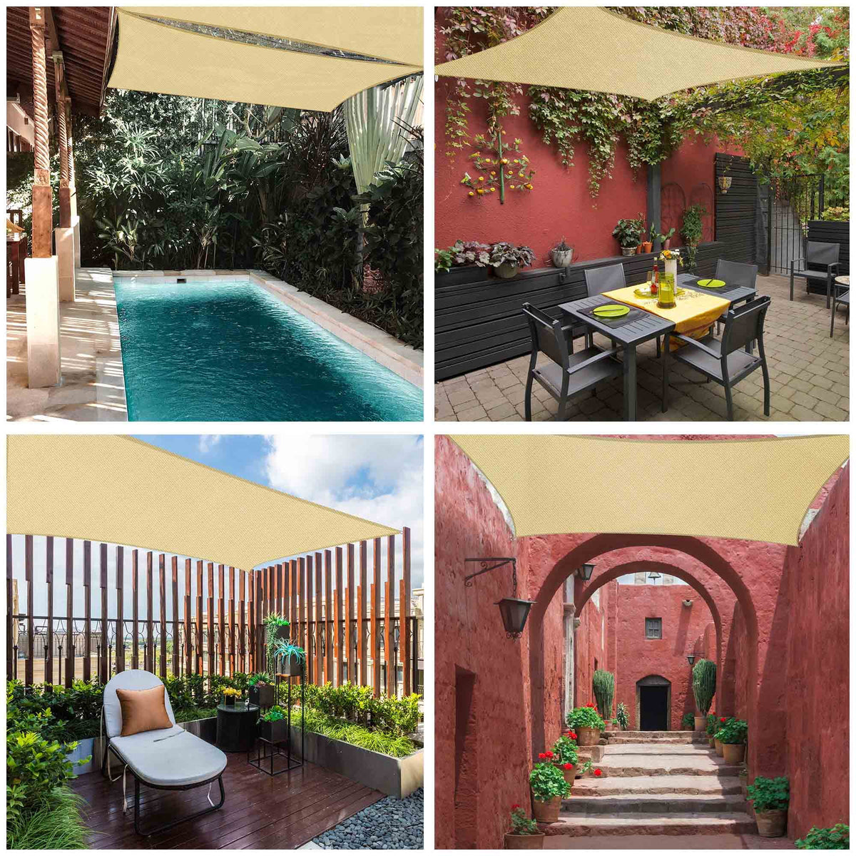 12x12 Ft 97% UV Block Square Sun Shade Sail Canopy Z915