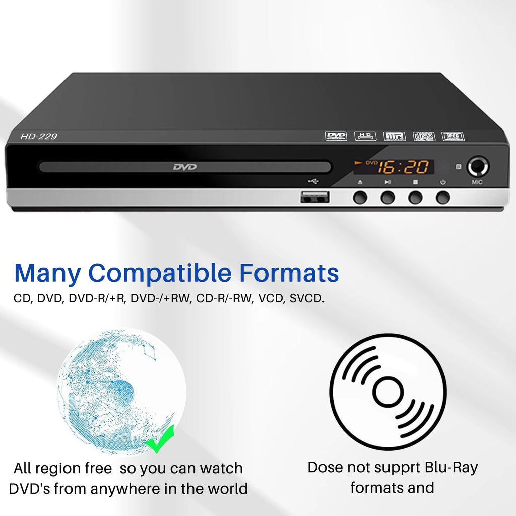 DVD Player with Remote 1080P CD Player W668685