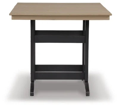 Black HDPE Patio Counter Table with Umbrella Hole O5578