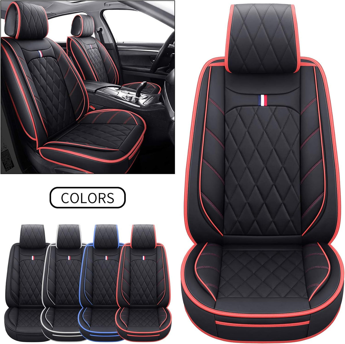 2 PCS Front Waterproof Leather Car Seat Covers A133410