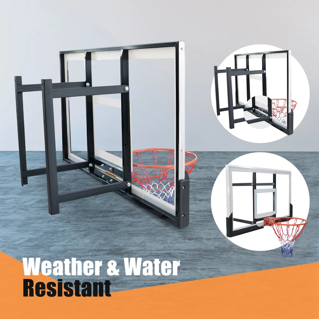 48in Wall-Mounted Basketball Backboard and Rim Combo W661155