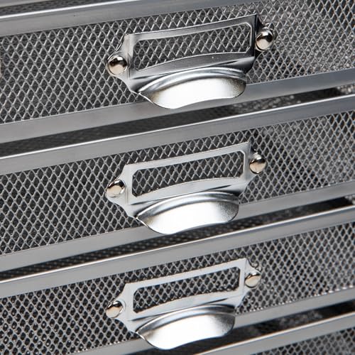 10-Drawer Metal Mesh Desk Organizer, Silver U5534