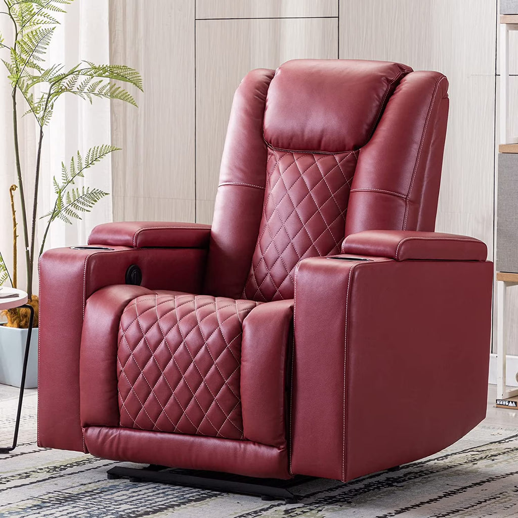 Power Recliner Chair Set of 3 PU Leather Black L363821