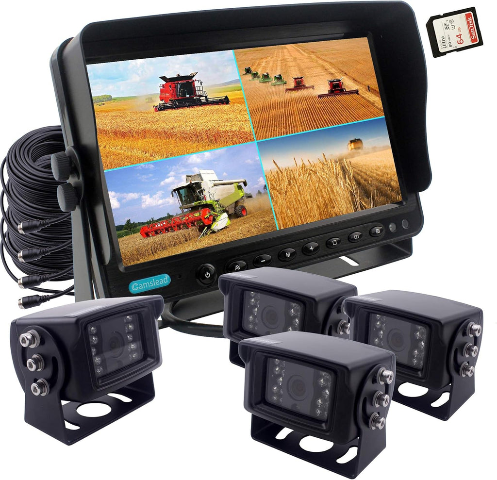 7 inch Quad Split Screen Backup Camera Monitor with DVR Recorder B67523