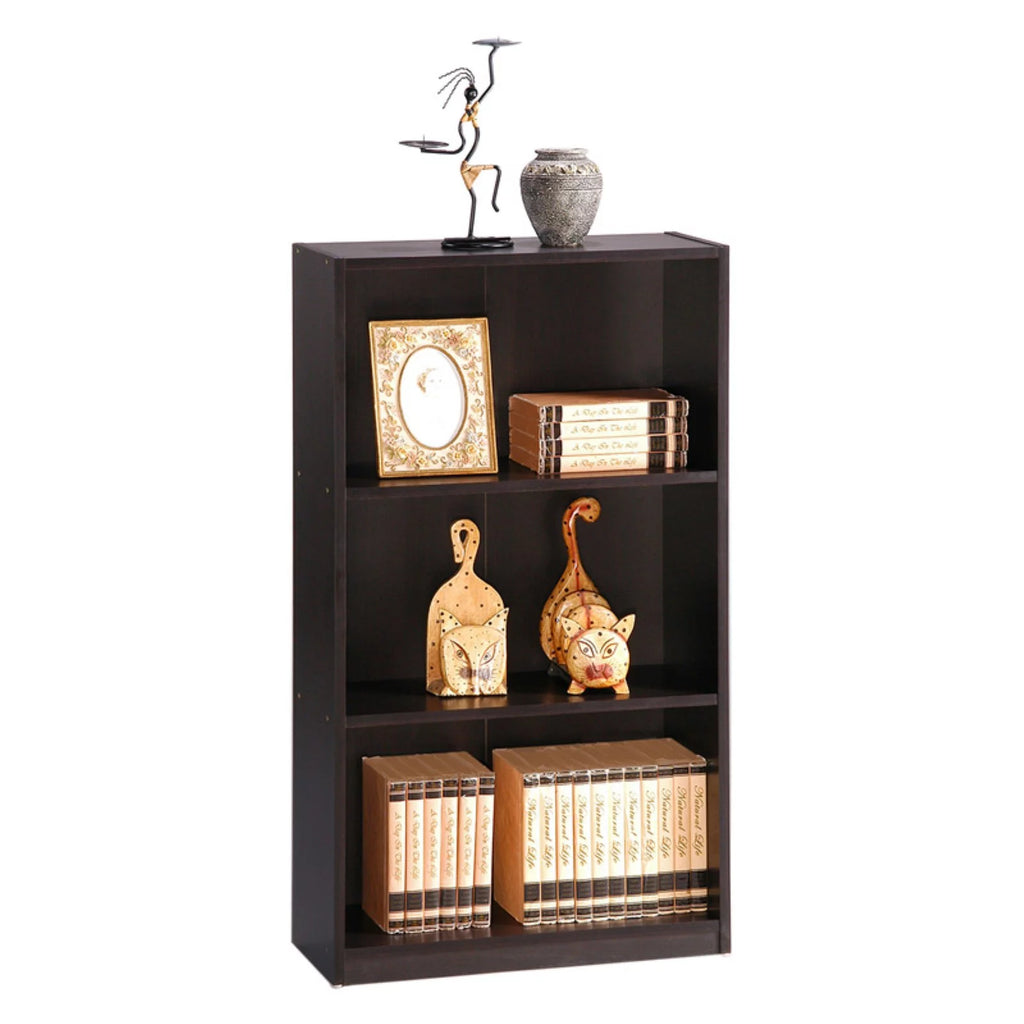 3-Tier Espresso Bookcase Storage Shelves J47228