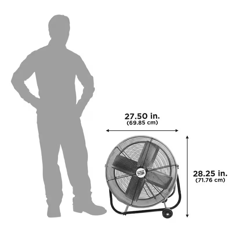 Yellow 2 Fan Speeds Drum Fan D39782