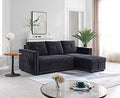 Black Sectional Sofa with Storage Chaise R791637