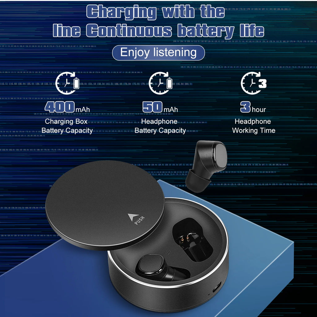 Black True Wireless Earbuds with Mic T6356