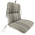 45" x 22" Char Gray Stripe Rectangular Outdoor Chair Cushion with Ties and Hanger Loop U49486