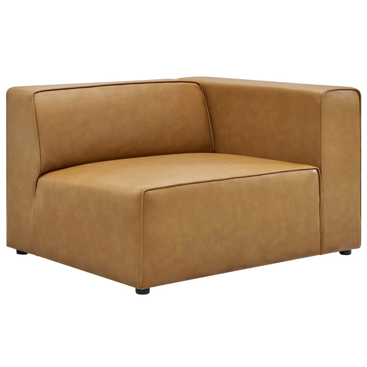 Tan Faux Vegan Leather Sectional Sofa Set A53150