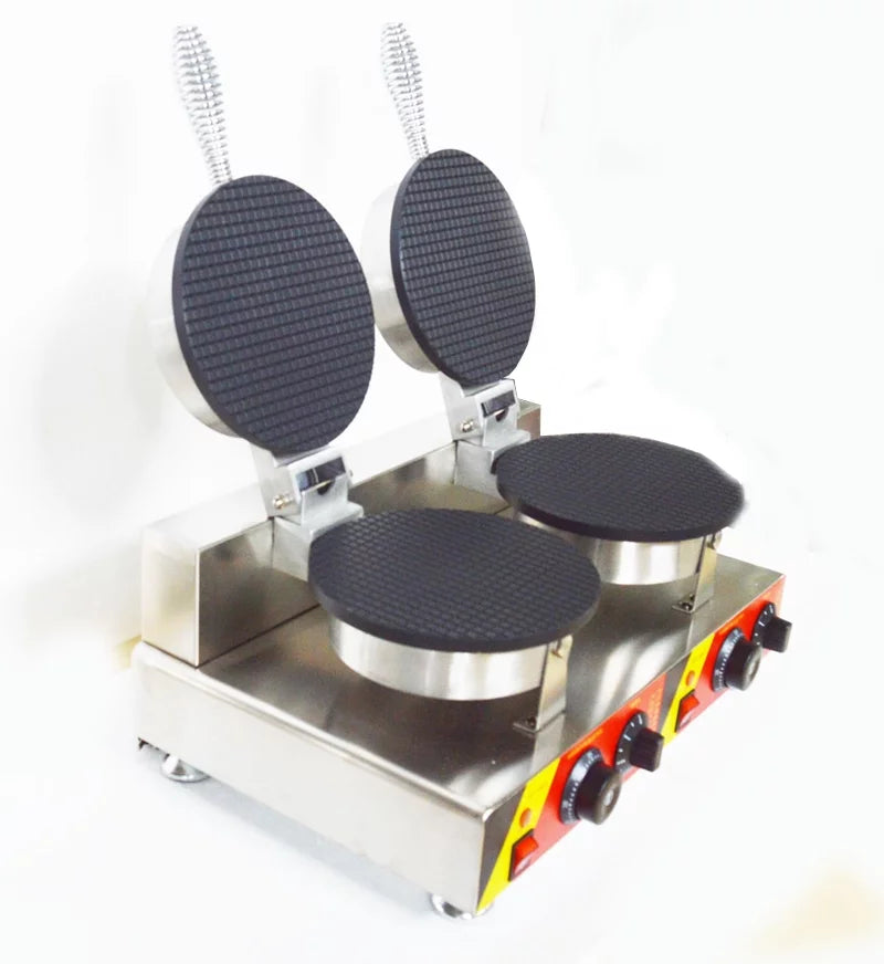 Ice Cream Cone Machine Egg Roll Toast Sandwich Maker Double Head 8.23in S365