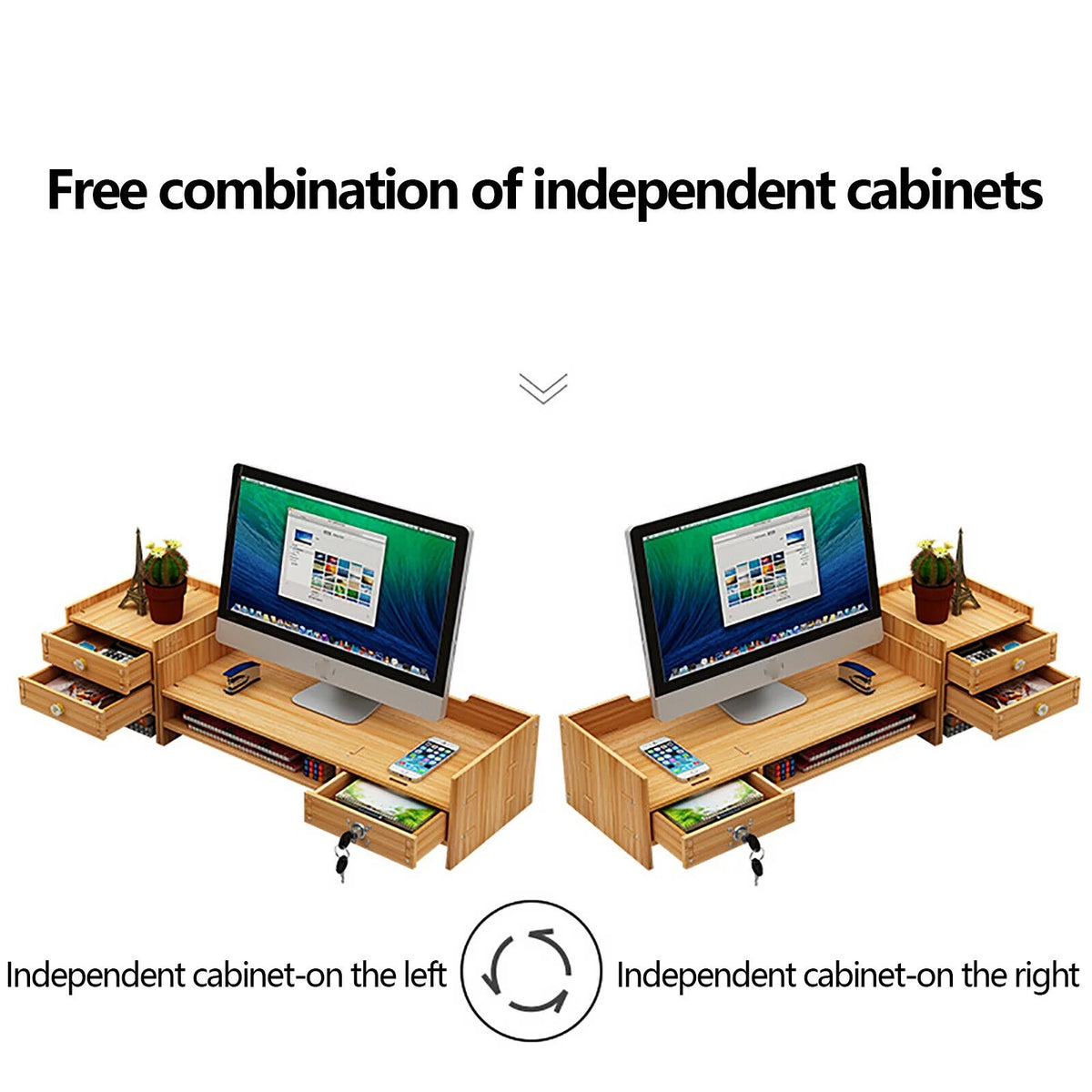 Wood Computer Stand with Drawer B562518
