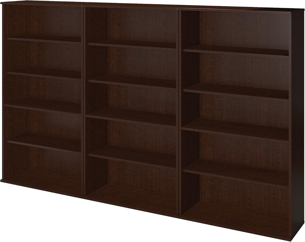 66H Bookcase Storage Wall in Hansen Cherry C922