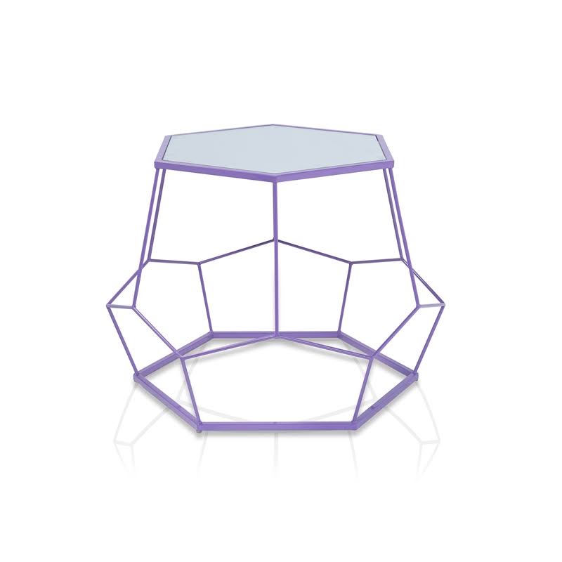 Purple Contemporary Metal Nesting Accent Table Set O94943