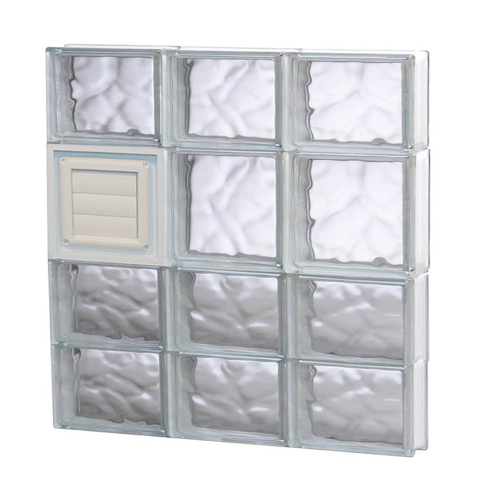 Wavy Pattern Frameless Replacement Glass Block Window S7990