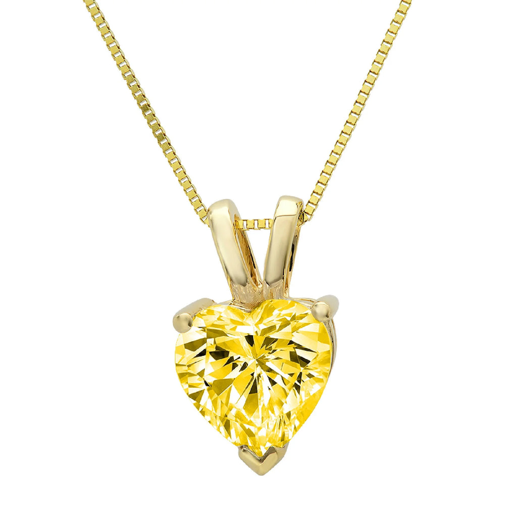 14k Yellow Gold Solitaire Moissanite Pendant with 18" Chain N120