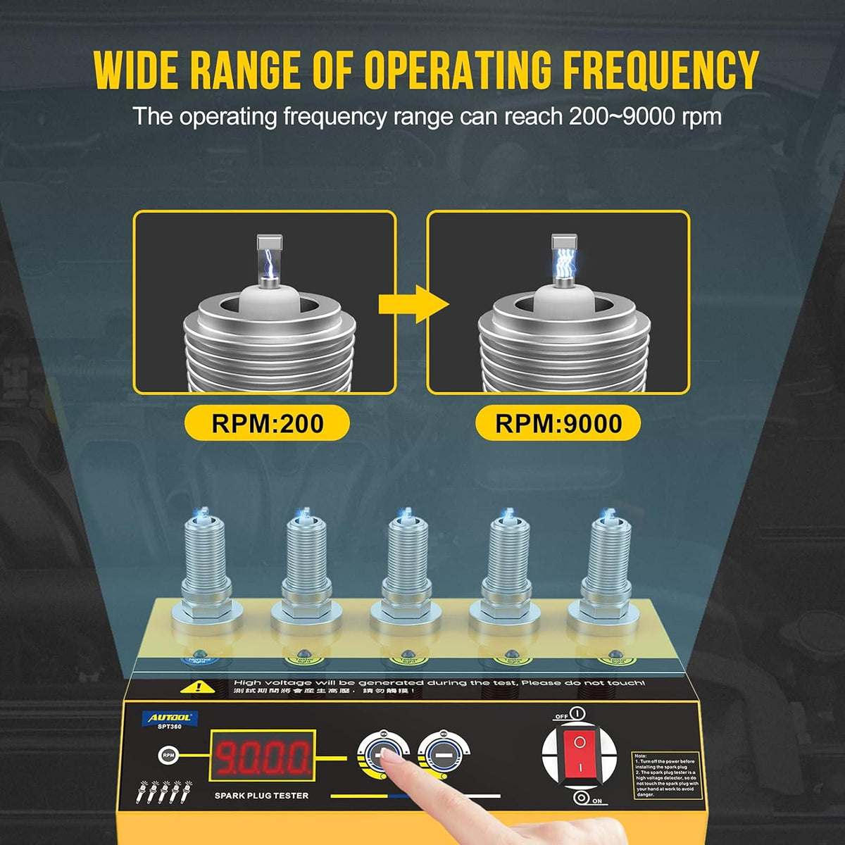 Car Spark Plug Tester with Adjustable 5Holes Detector I905