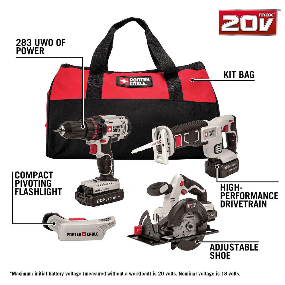 20V Drill/Driver and Saw Combo Kit, 4 pc. P394664