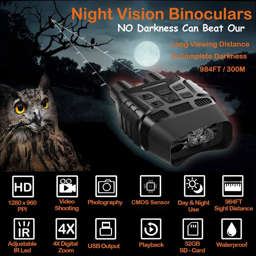 Night Vision Binoculars with 32 GB Memory Card Q41738