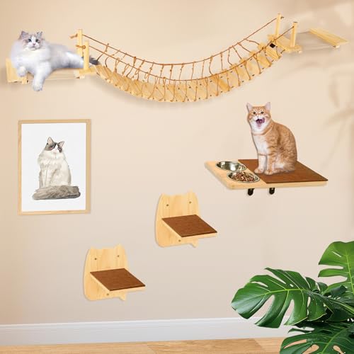 Cat Wall Shelves with Hammock and Perch F3507