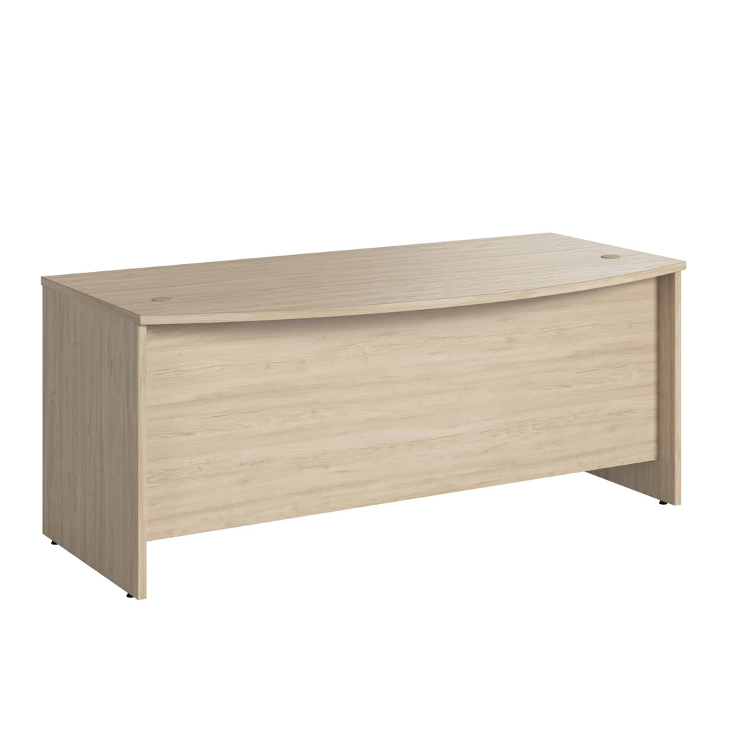 72W x 36D Bow Front Desk in Natural Elm Engineered Wood G73693