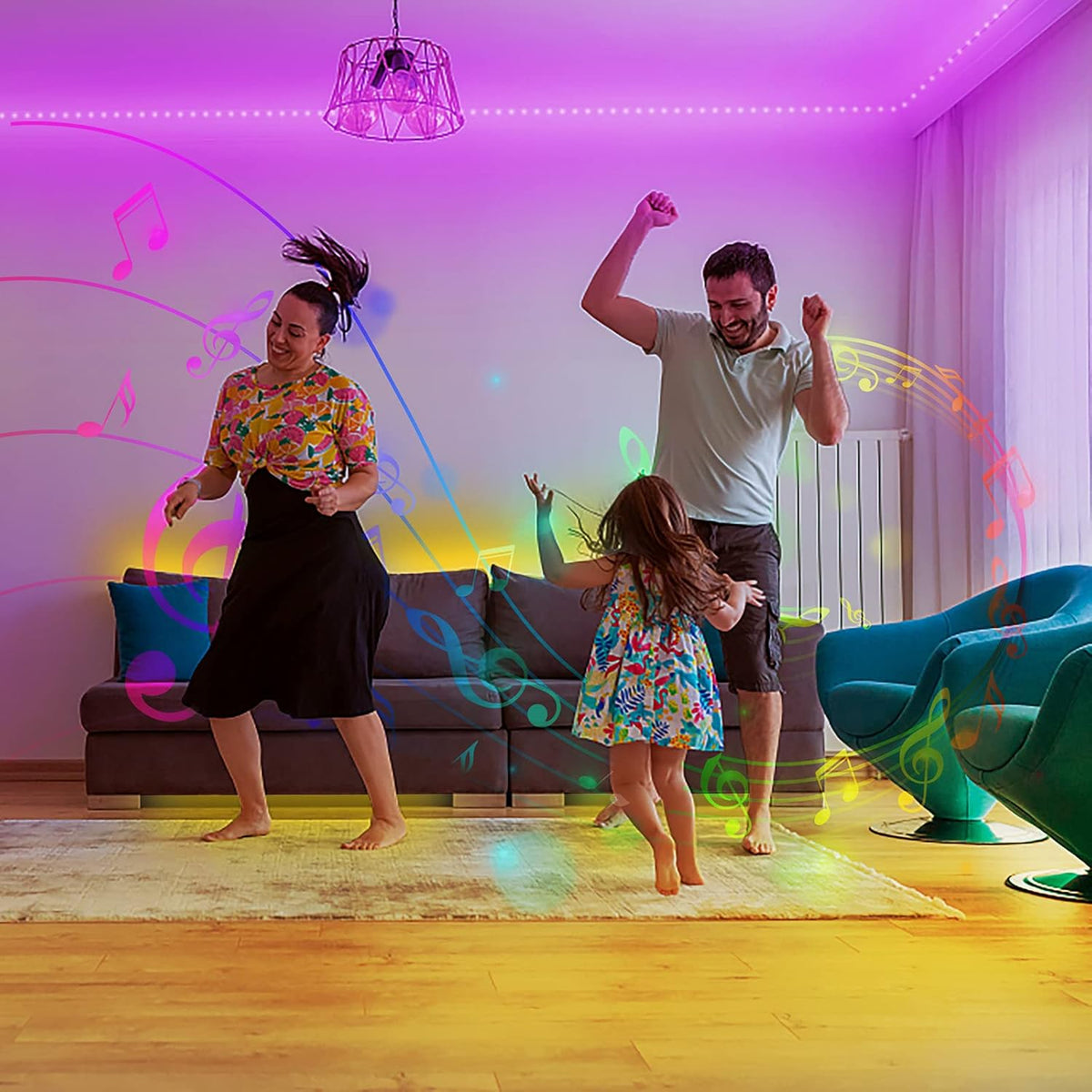 200ft Smart LED Strip Lights with App Control Remote K957504