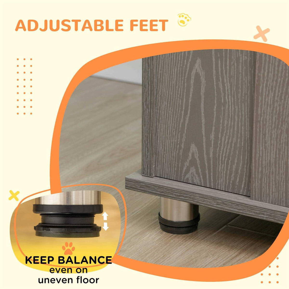 Wooden Dog Crate End Table with Lockable Magnetic Doors N689439