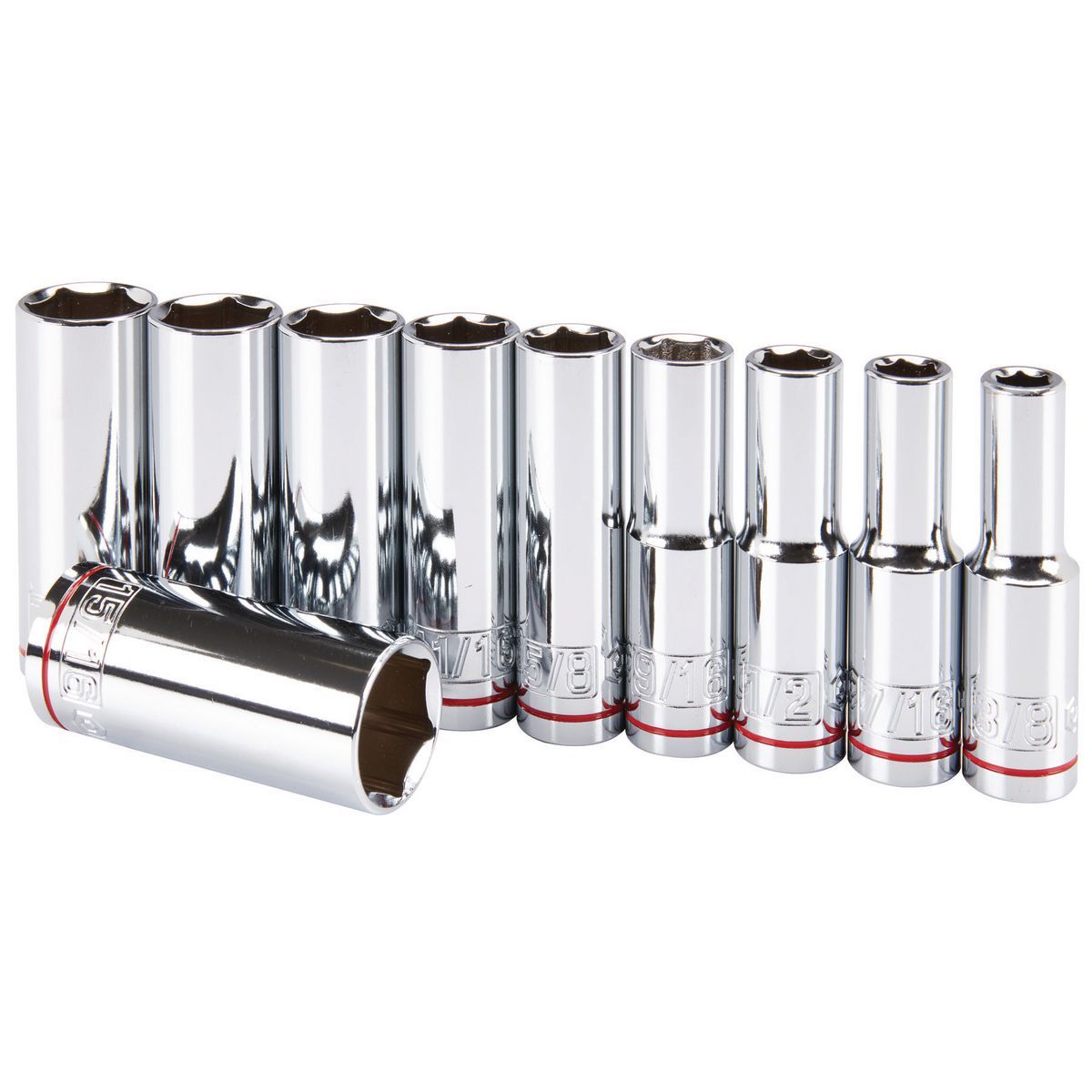 1/2 in. Drive SAE Chrome Deep Socket Set, 10-Piece M1792