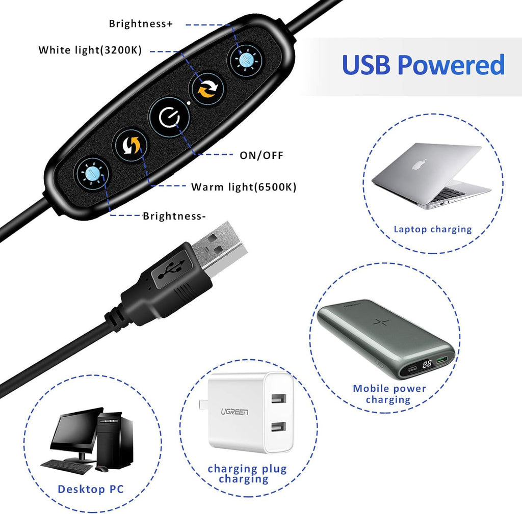 Video Conference Lighting Kit, Clip On Monitor Light, Pack of 2 T5458