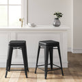 Black Metal Swivel Counter Stool Set of 2 B7639