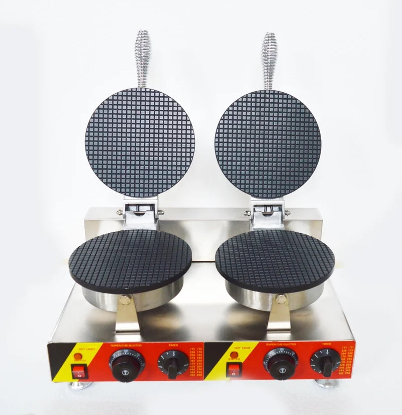 Ice Cream Cone Machine Egg Roll Toast Sandwich Maker Double Head 8.23in S365
