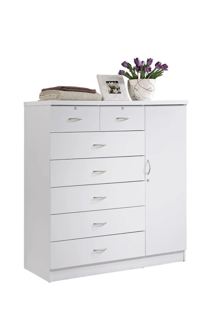 7 Drawer Dresser with Side Cabinet and 3 Shelves C136708