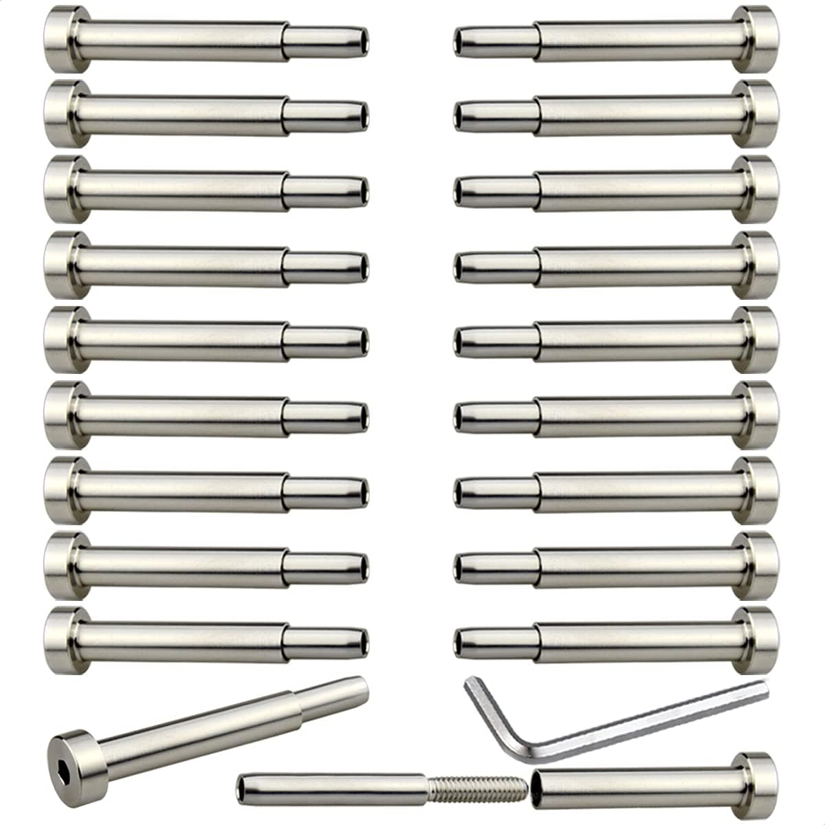 20 Pcs 3/16 Invisible Turnbuckle Kit, T316 Stainless Steel Cable Railing Hardware Kit D100