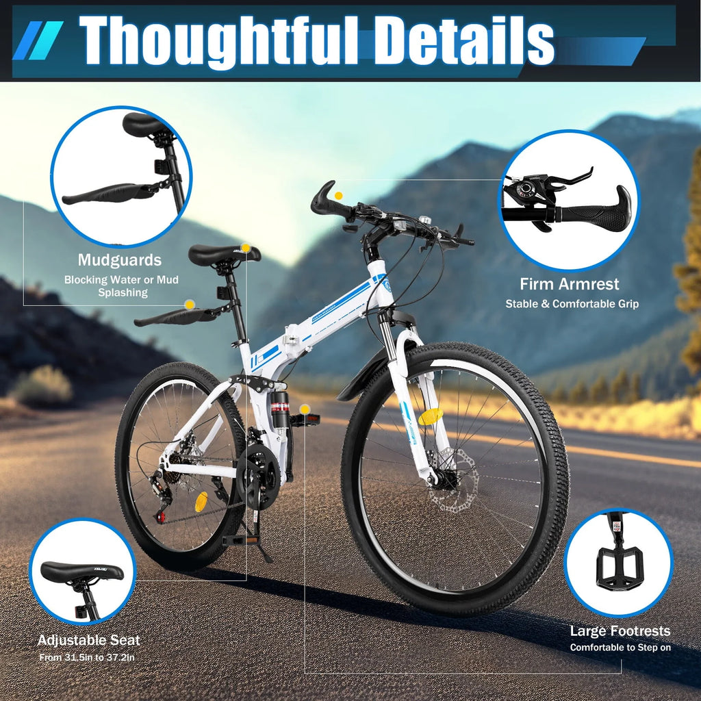26 Inch 21 Speed Folding Mountain Bike C5575
