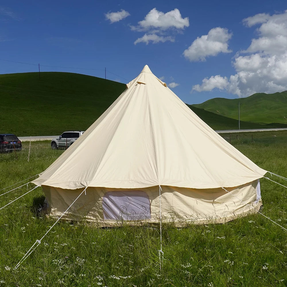 Waterproof 4-Season Cotton Canvas Bell Tent with Stove Hole G884752