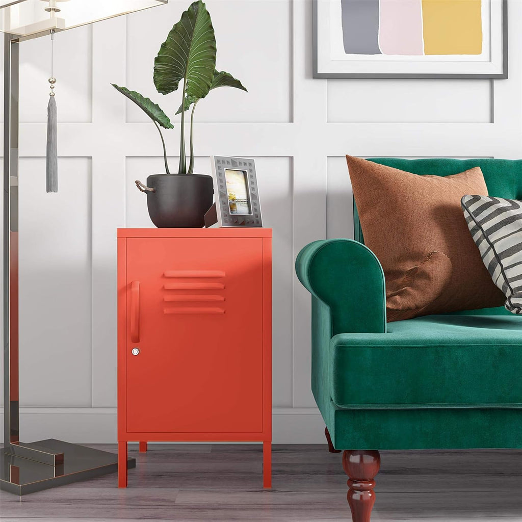 Orange Metal Locker End Table K6847