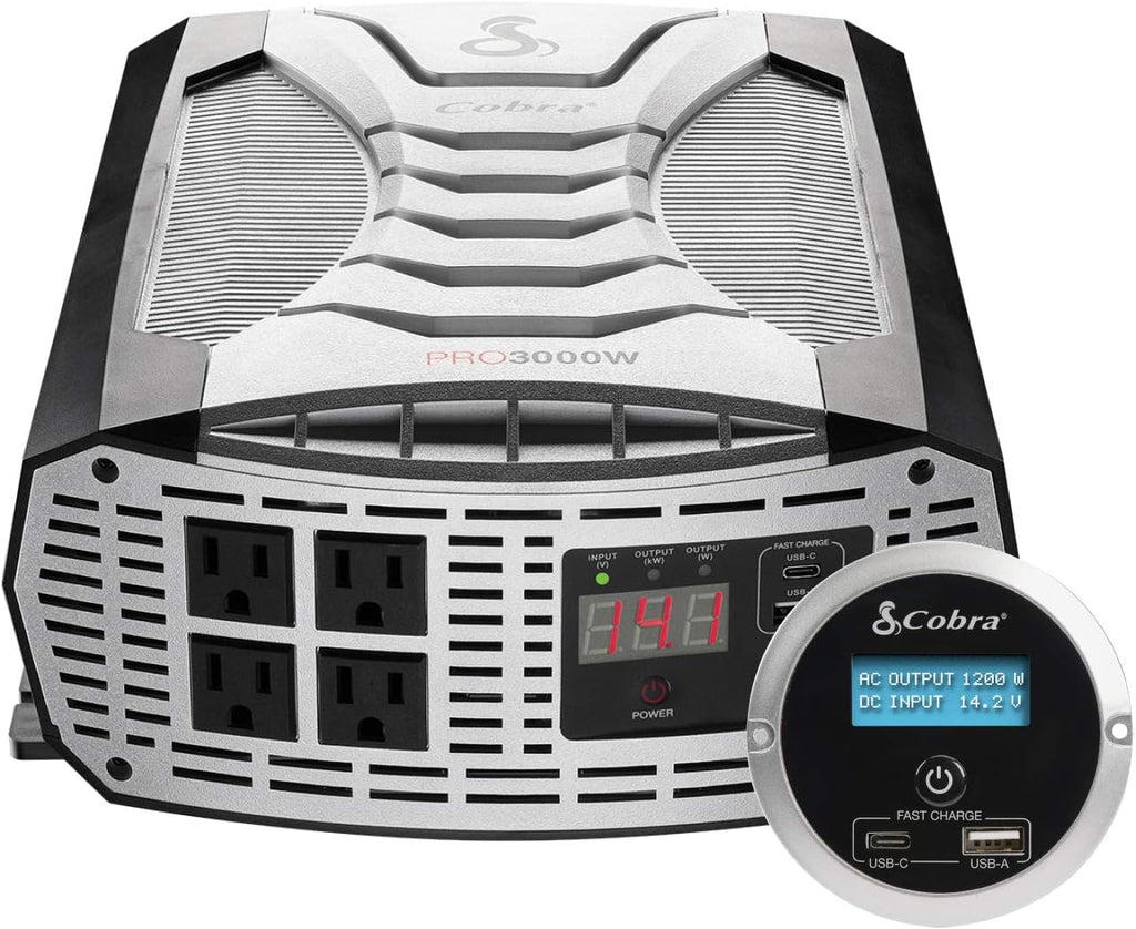 500W Portable Car Power Inverter with 2 AC Outlets and USB Ports J43332