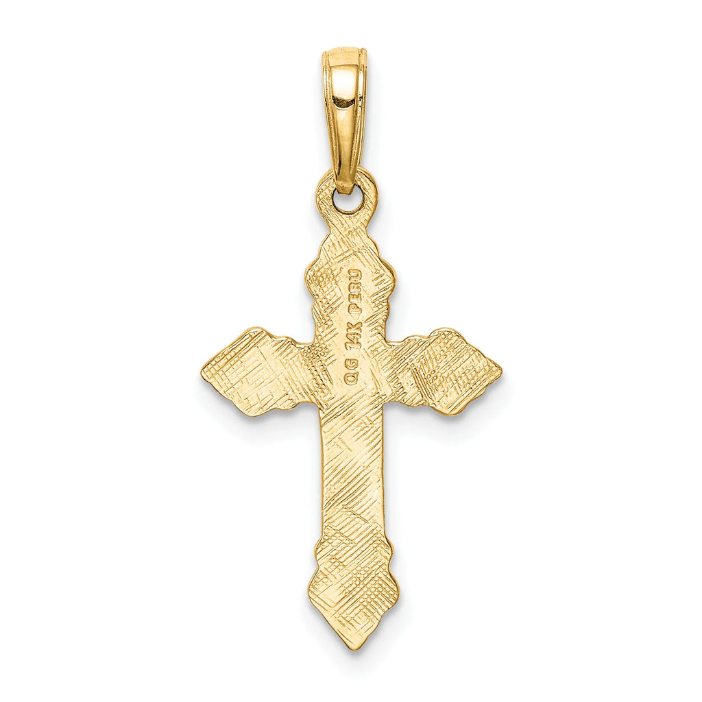14K Yellow Gold Cross Pendant Charm V4011