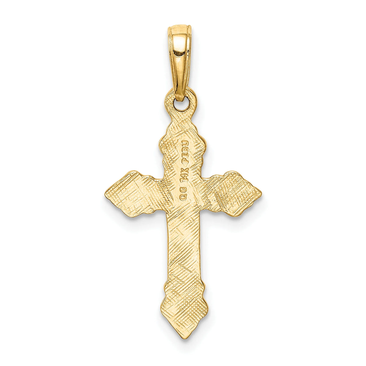 14K Yellow Gold Cross Pendant Charm V4011